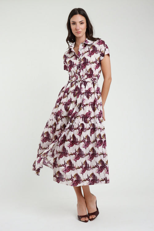 Rochie tip cămașă Susy Mix cu imprimeu multicolor, croială lejeră și design elegant pentru sezonul de vară.
