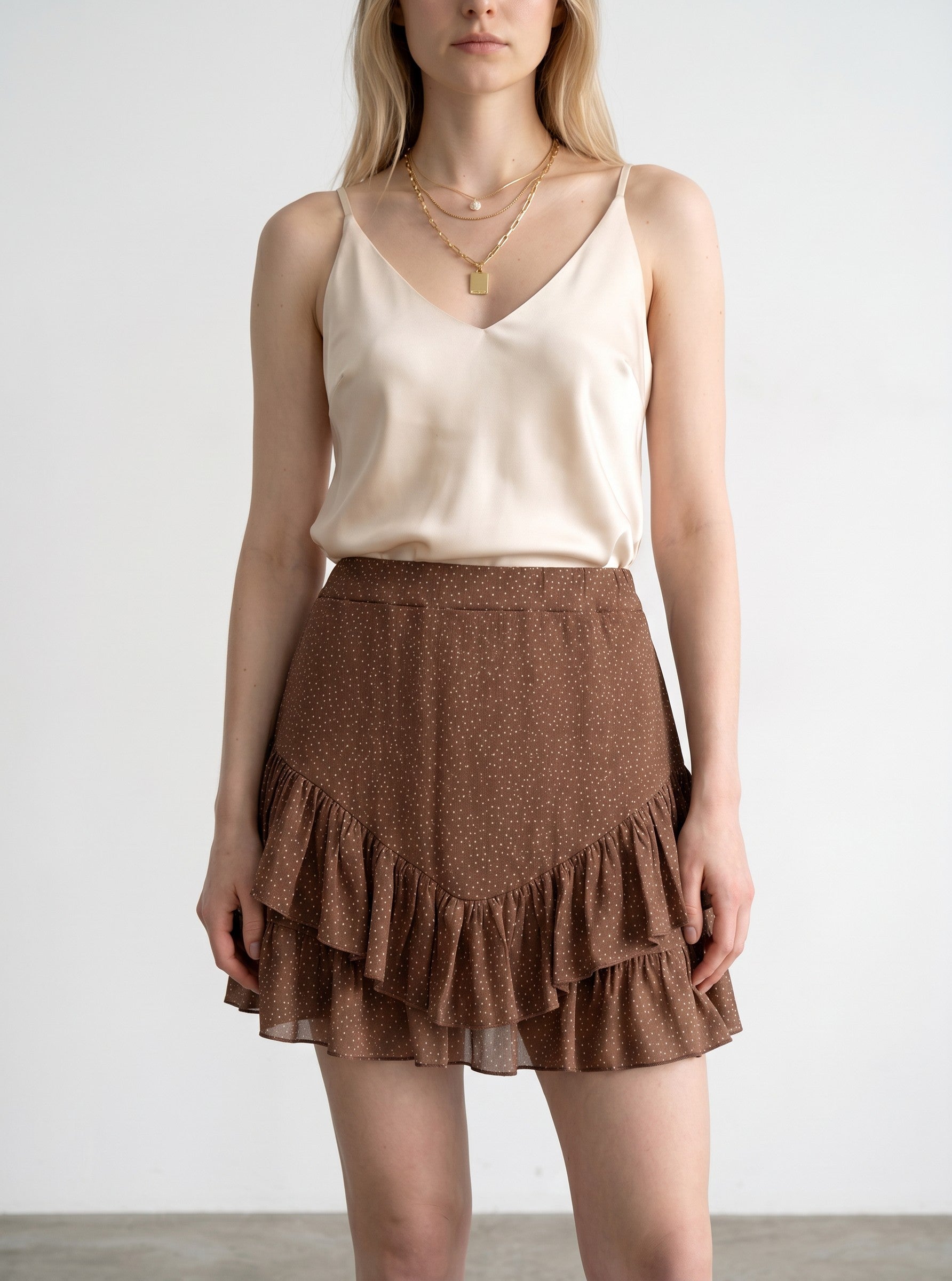 Fusta mini de dama din satin