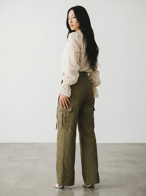  Pantaloni dama cargo verde militar