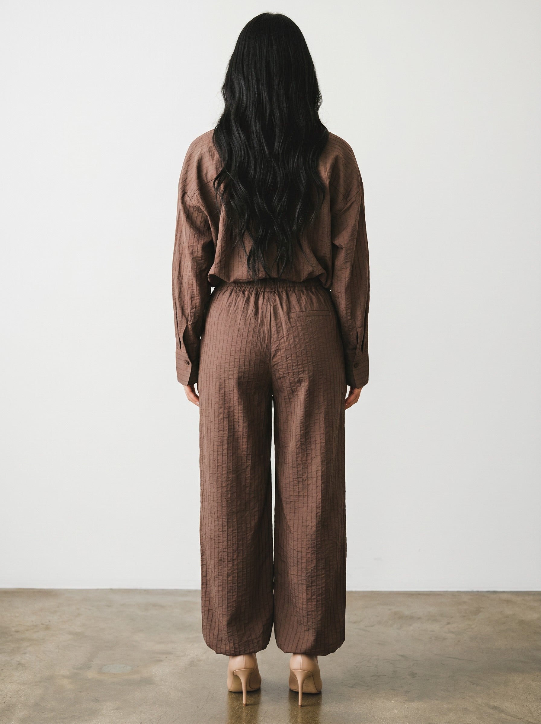 Set dama camasa si pantaloni cioccolato de vara