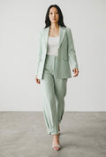 Pantaloni dama verzi eleganti material fluid