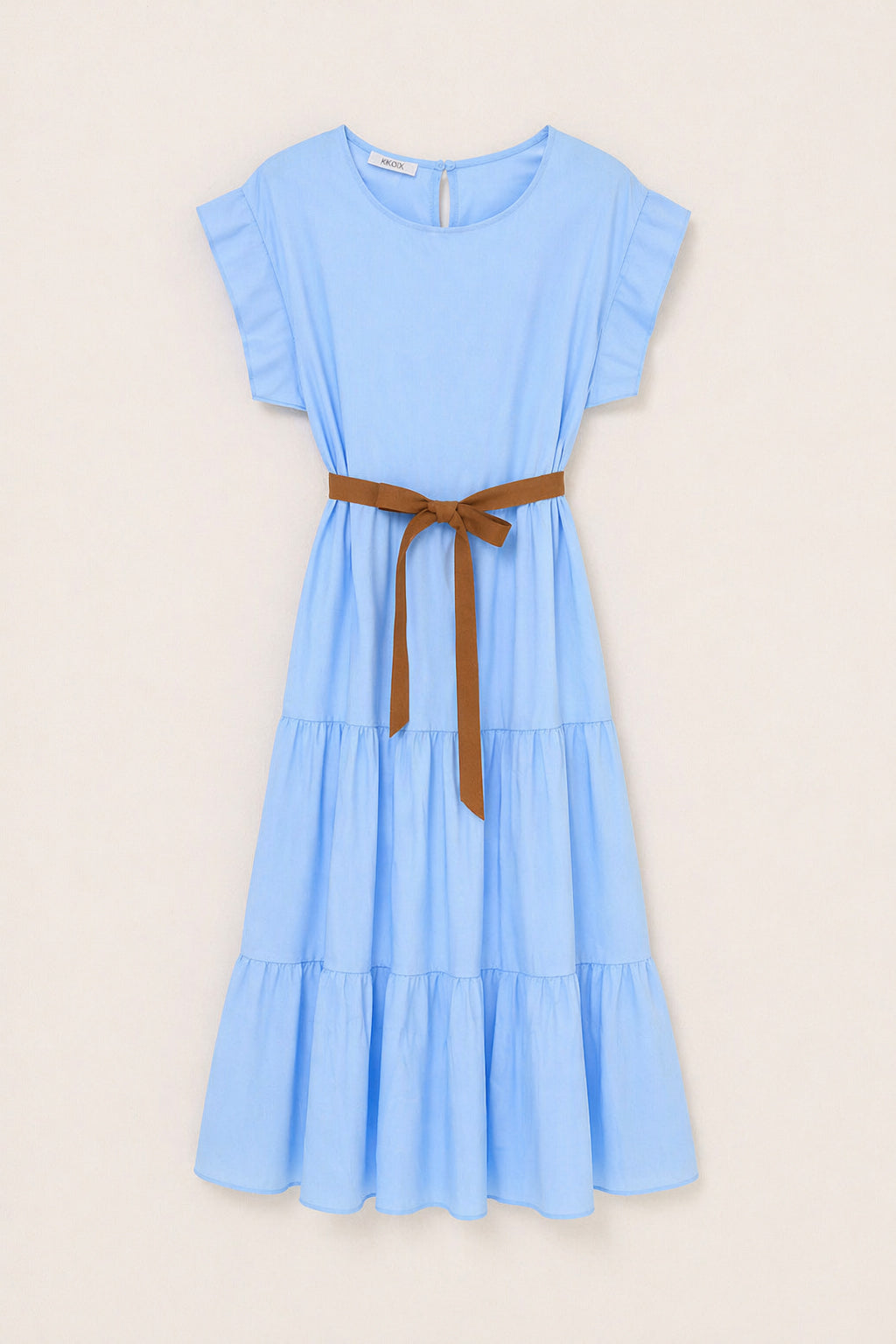 Rochie de vara midi din bumbac albastru