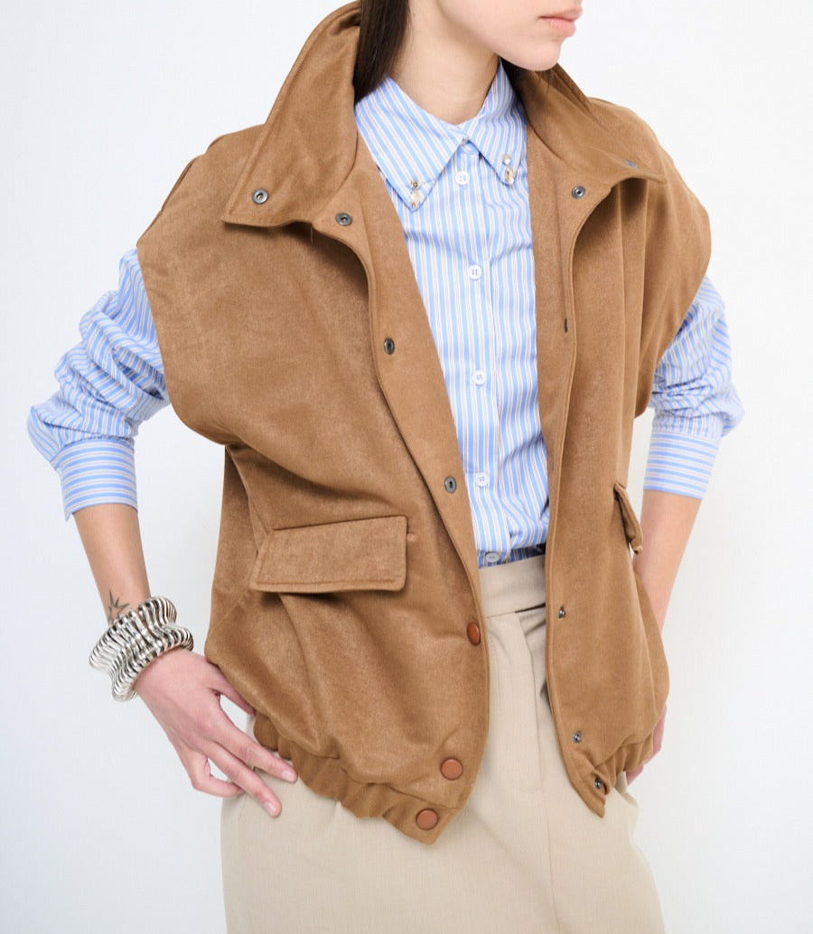 Vesta dama oversize din piele ecologica
