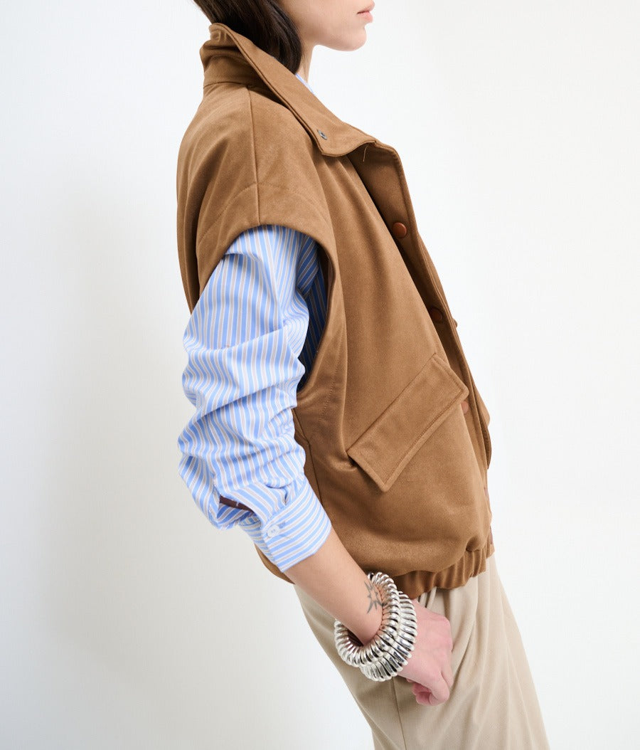 Vesta dama oversize din piele ecologica