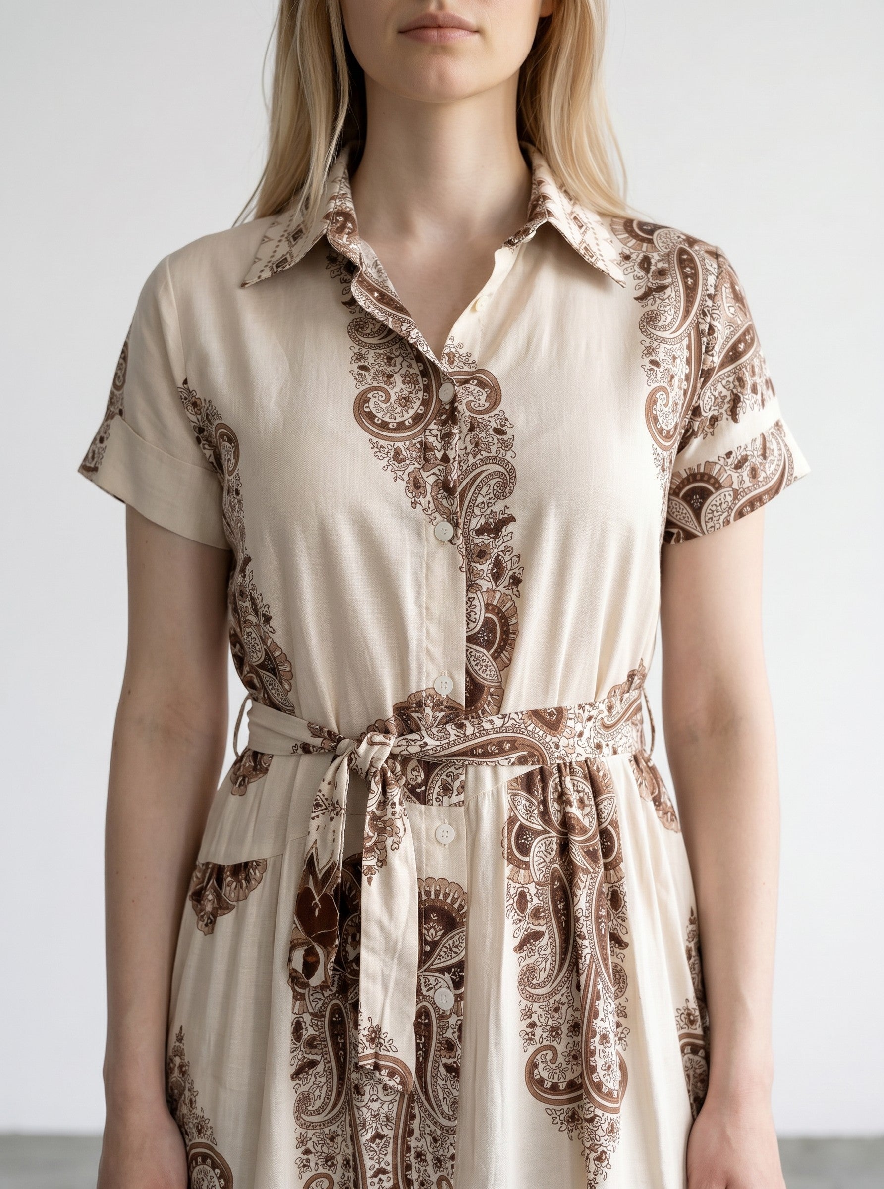 Rochie lungă de vara pentru femei din bumbac crem