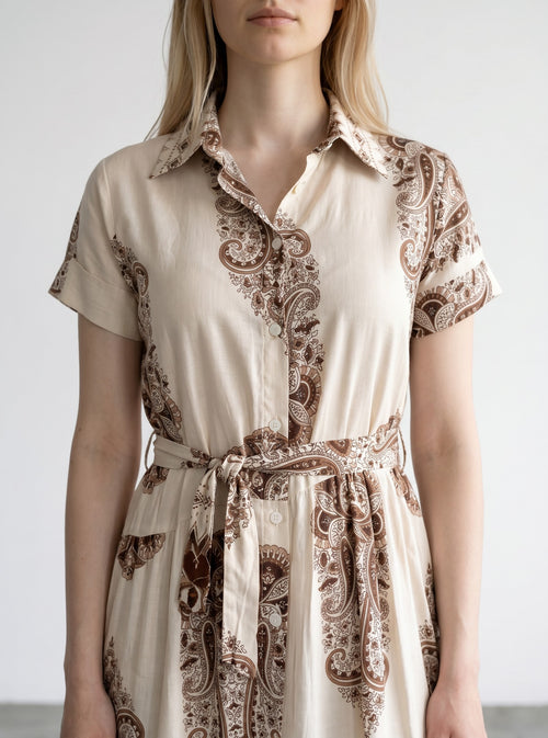 Rochie lungă de vara pentru femei din bumbac crem