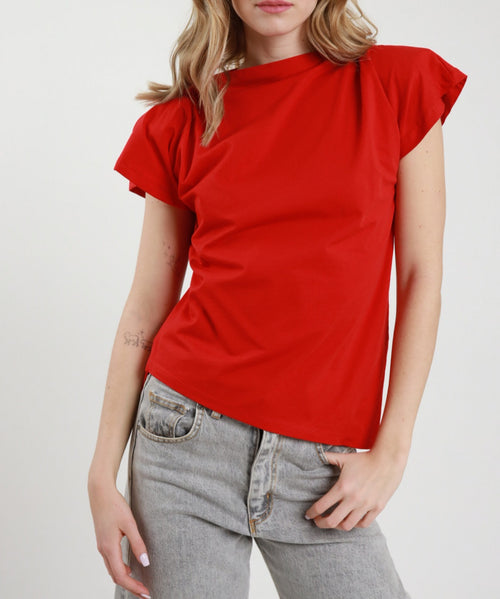 Tricou de dama asimetric în colturi 100% bumbac