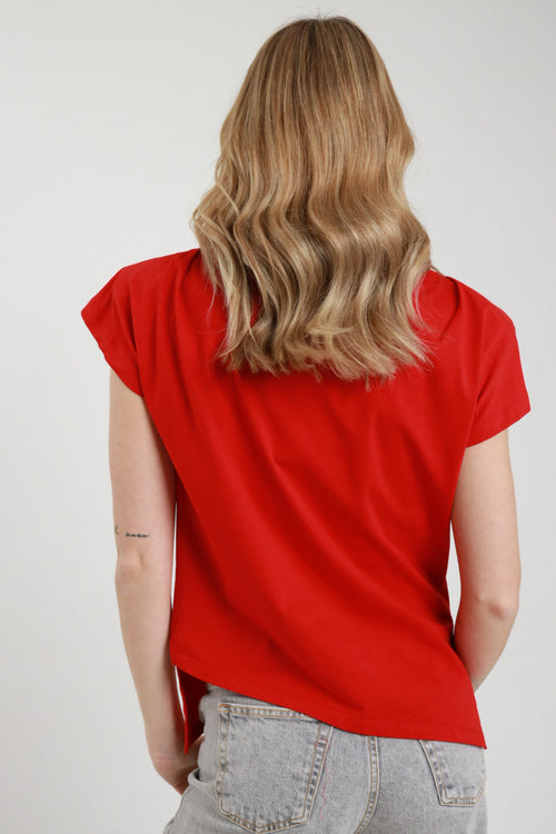 Tricou de dama asimetric în colturi 100% bumbac