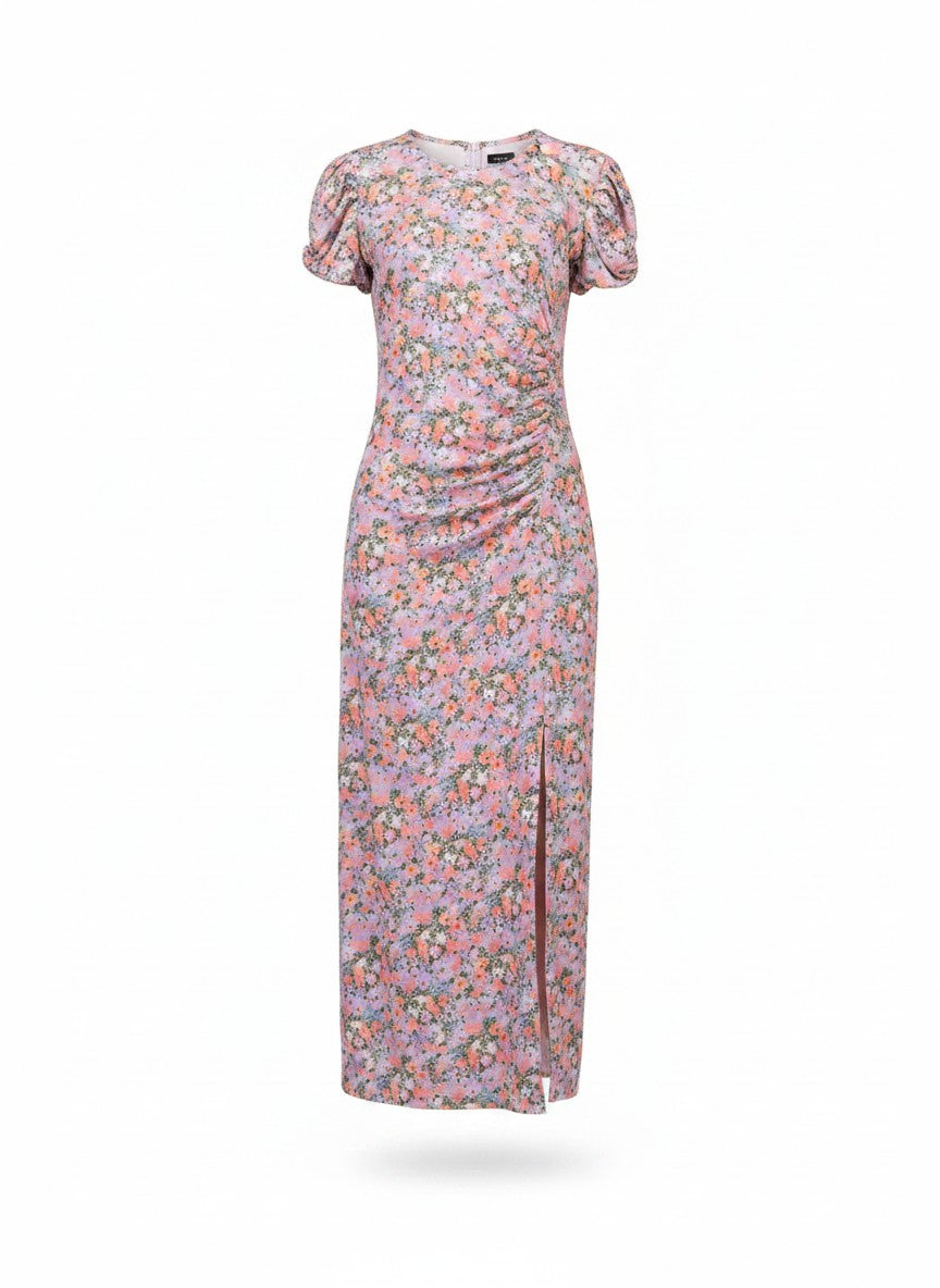 Rochie florala de dama Vicolo cu maneci bufante umeri de vara