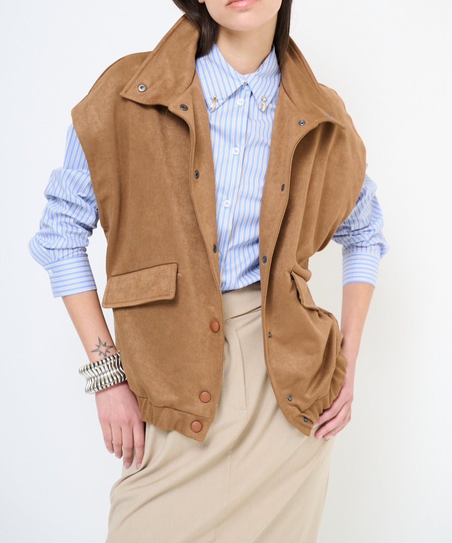 Vesta dama oversize din piele ecologica