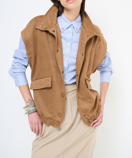 Vesta dama oversize din piele ecologica