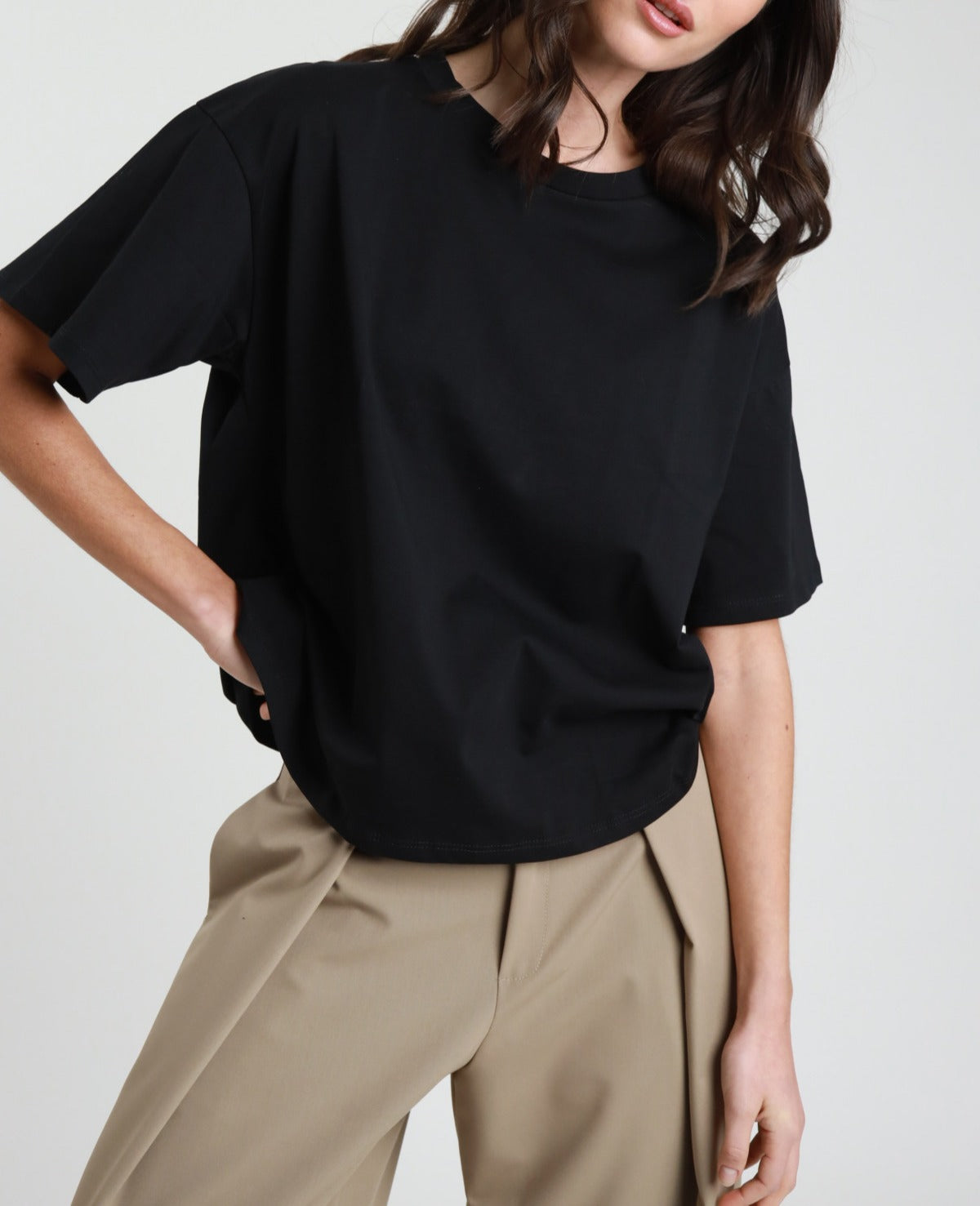 Tricou dama negru din 100% bumbac