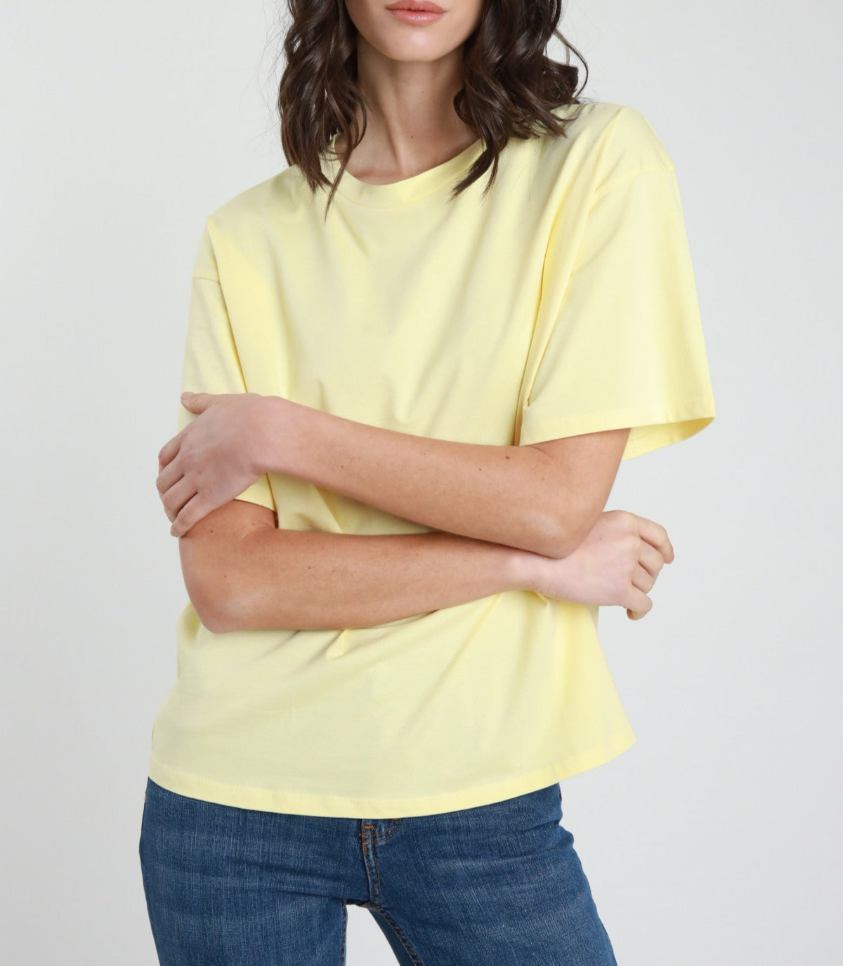Tricou dama galben pastel 100% bumbac