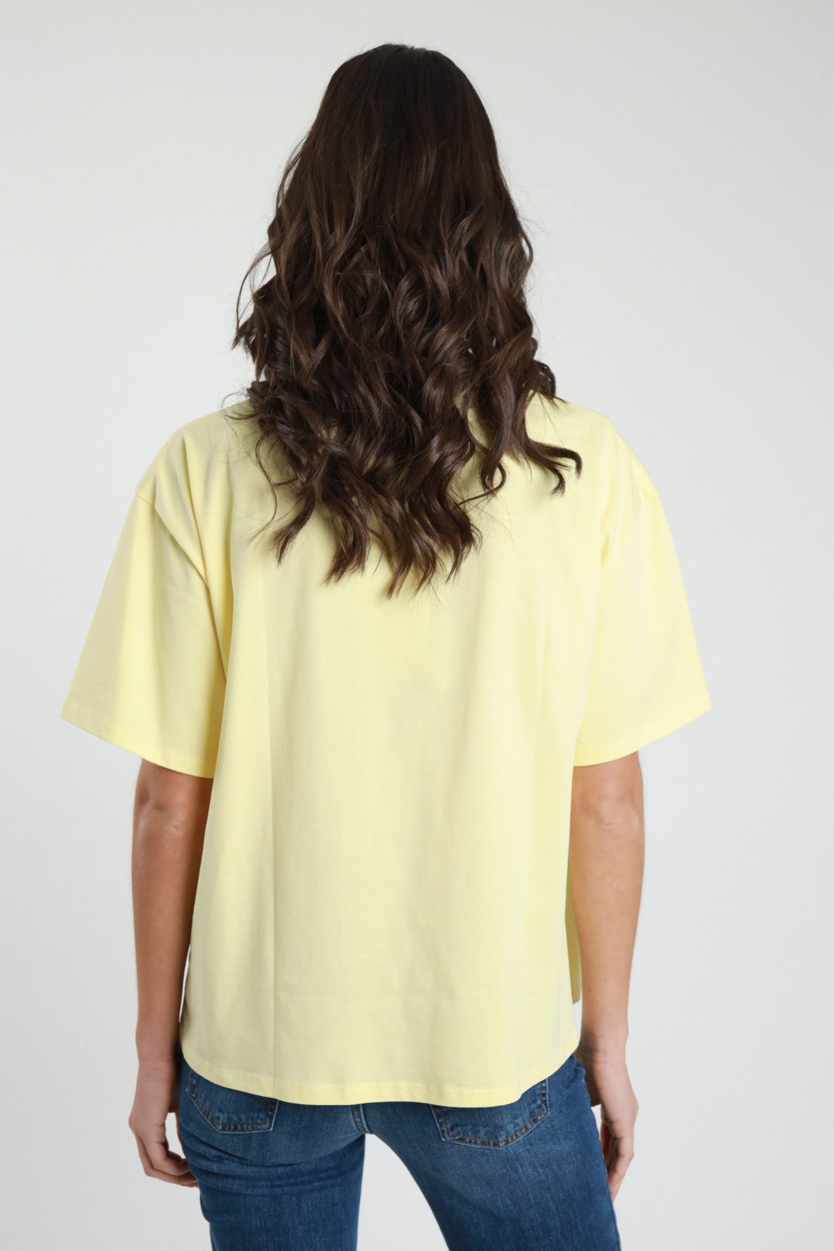 Tricou dama galben pastel 100% bumbac