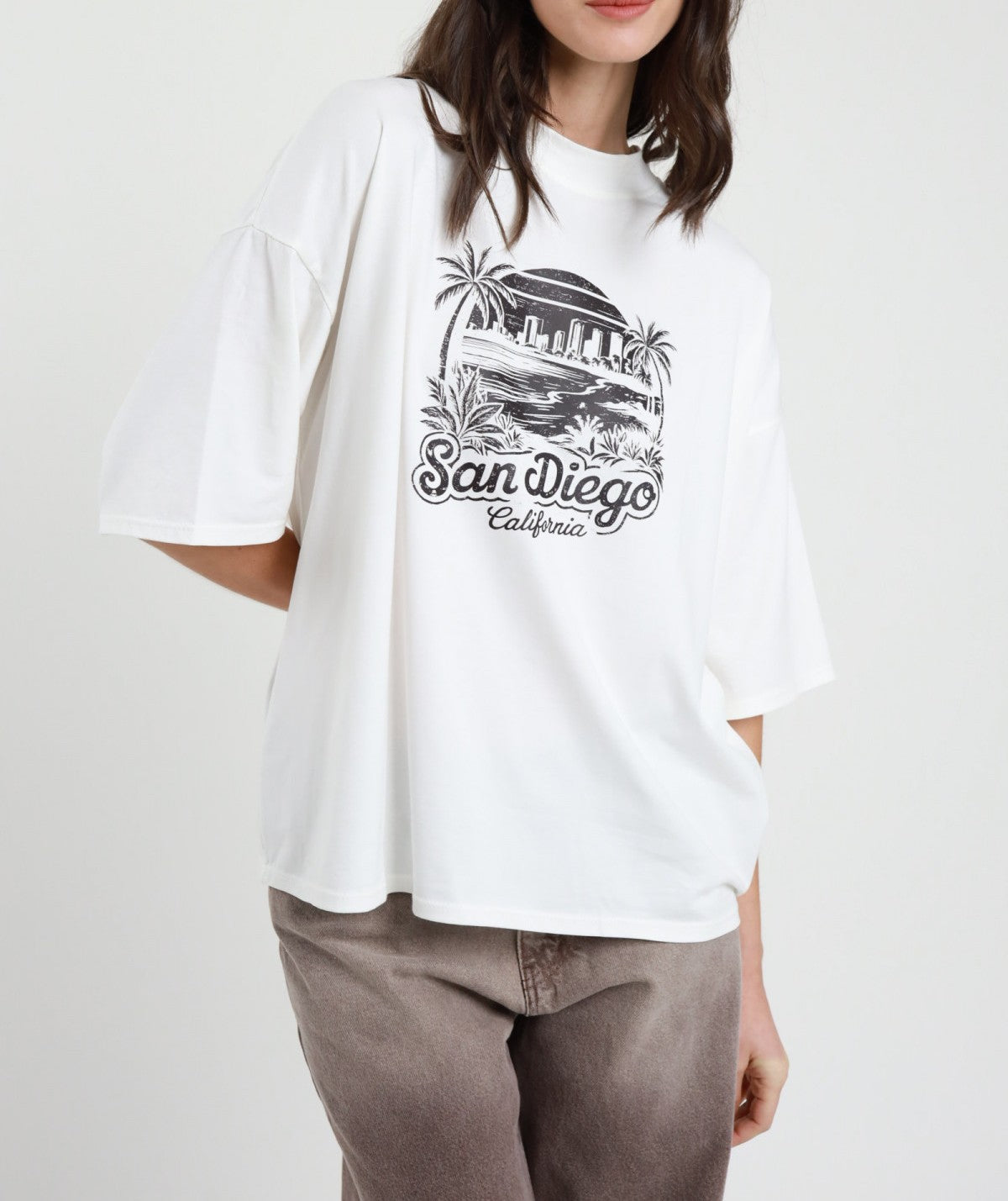Tricou dama print San Diego din bumbac