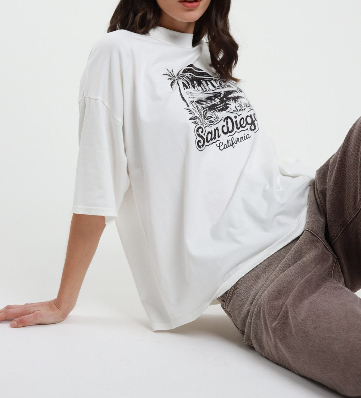 Tricou dama print San Diego din bumbac